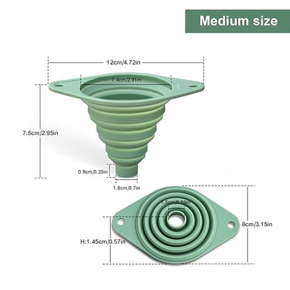 Kitchen Funnel Set of 3,Small and Large,Funnels for Kitchen Use Filling Bottle,Folding Silicone Funnel Used for Transferring Liquids in The Kitchen - Image 4