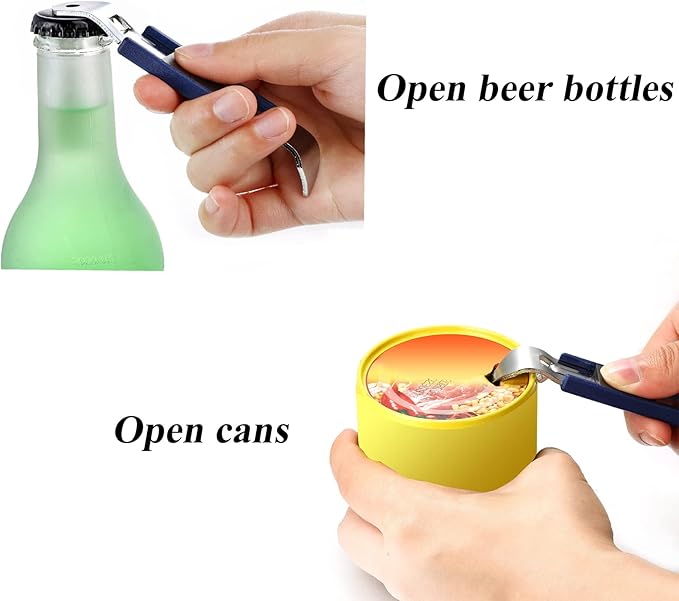 3 Pieces Magnetic Bottle Openers Can Opener Classic Beer Opener Stainless Steel Small Bottle Opener Can Tapper with Magnet for Camping and Traveling HANCELANT (Yellow)4.52 X 0.87 X 0.79 inches - Image 4