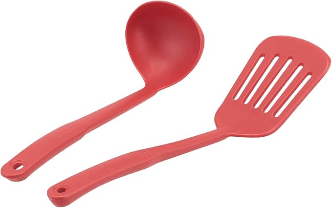 Amazon Basics Aluminum Non-Stick Cookware Set, Oven Safe, Dishwasher Safe, Stay-Cool Handles, 12-Piece, Red - Image 4