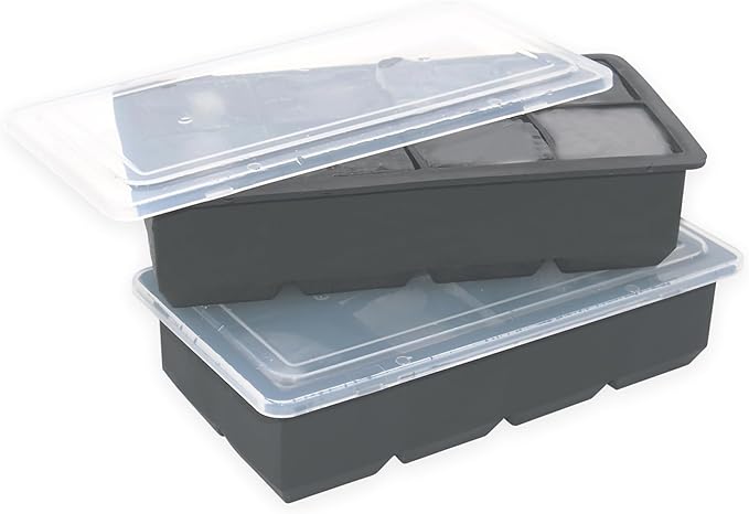 Bangp Large Ice Cube Trays 2 Pack,Big Ice Cube Molds with Removable Lids,Easy Release and Stackable Silicone Ice Cube Tray,Make 16 Big Square Ice Cubes for Whiskey,Cocktails - Image 5