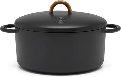 Great Jones Dutch Baby Dutch Oven with Lid (Pepper, 3.5-Quart) | Enameled Cast Iron, Round Shape | Safe for Stovetops & Ovens up to 500°F | Space-Saving & Dishwasher-Friendly | Small-Batch Cooking