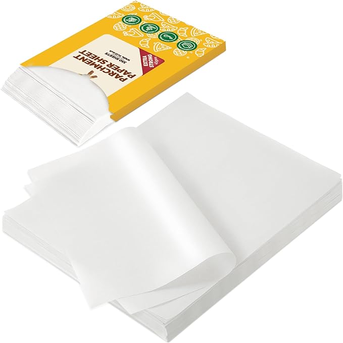 Katbite 350Pcs 9x13 In Parchment Paper Sheets, Heavy Duty White Baking Paper, Non-stick & Oil Proof for Oven, Air Fryer, Grilling, Steaming and Cooking Bread [Extra Strong Series]