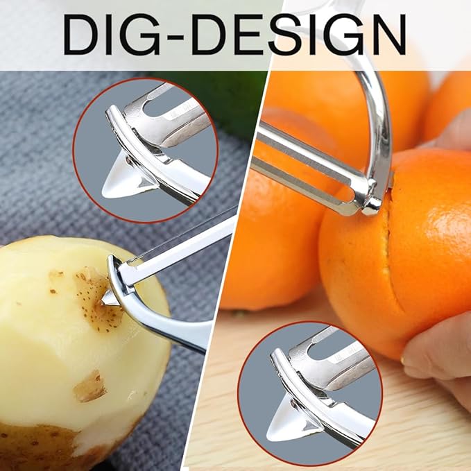 Vegetable peelers for Kitchen, Y shaped peeler for Vegetables, Fruits, Potatoes with Ergonomic Grip, 1 Pack - Image 4
