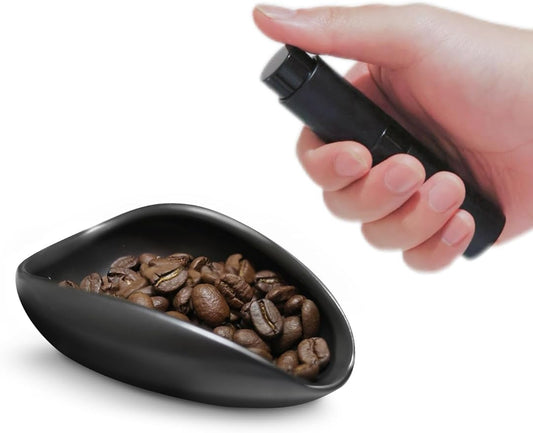 Coffee Bean Dosing Cup and Spray Bottle Set, Ceramic Single Dosing Tray for Coffee&Tea, Dosing Vessel Espresso Accessories for Coffee Bar, Black by patiparrto