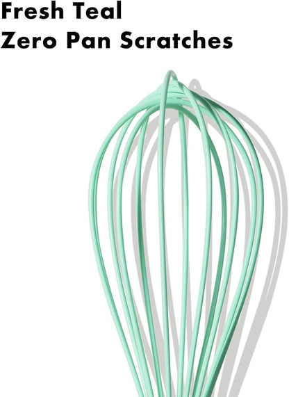 OYV 10-Inch Teal Silicone Whisk, Heat Resistant 480°F Kitchen Whisk with Stainless Steel Ergonomic Handle, Non-Scratch for Nonstick Cookware, Dishwasher Safe, Perfect for Blending, Cooking & Beating - Image 8