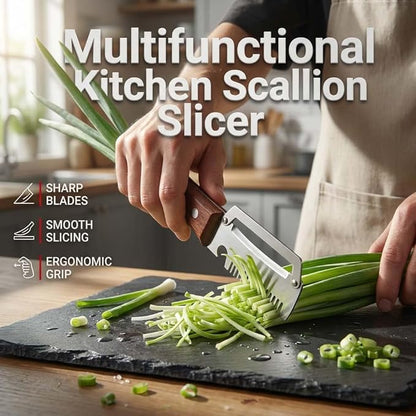 Multi-Functional Vegetable Peeler for Kitchen, Stainless Steel Blade with Wooden Handle and Bottle Opener, Scallion Shredder, Kitchen Tool for Fruit Veggie (2 PCS) - Image 2