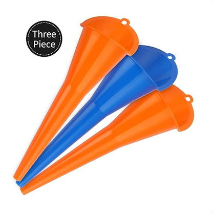 Oil Funnel 3-Pack, Multi Function Plastic Long Neck Oil Funnel - for All Automotive Oils Lubricants Engine Oils Water Diesel Fuel Kerosene - Image 7