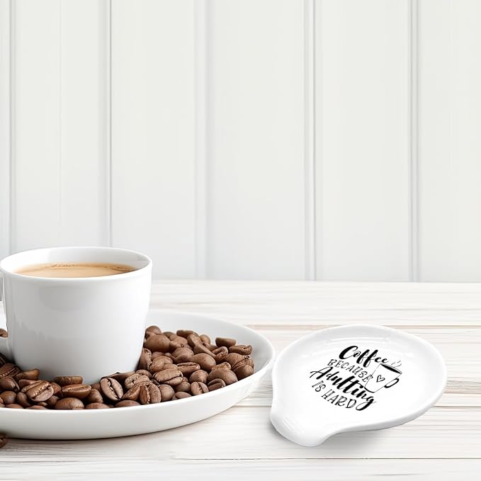 Funny Coffee Spoon Holder-Coffee Spoon Rest-Cafe Bar Station Accessories-Coffee Because Adulting Is Hard Sign