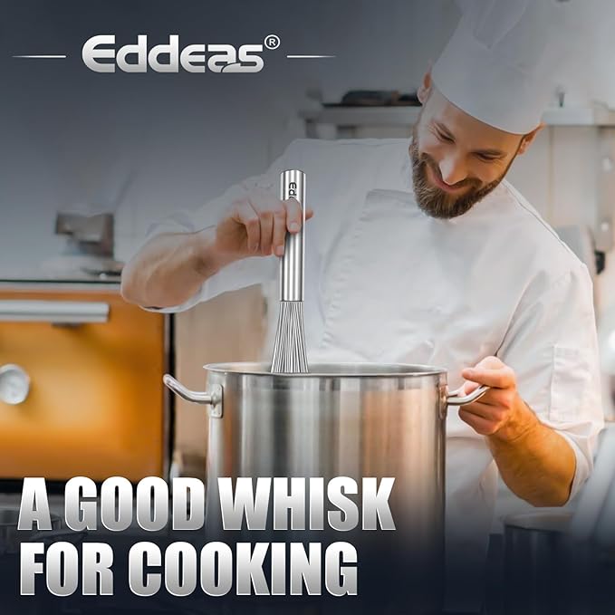 Eddeas 17in Large Whisk,Heavy Duty whisk, Stainless Steel whisk Suitable for Mixing Thick batter, Dry Ingredients and Seasonings.Accessories for professional commercial kitchens. - Image 6