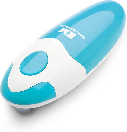 Kitchen Mama Auto Electric Can Opener: Open Your Cans with A Simple Press of Button - Automatic, Hands Free, Smooth Edge, Food-Safe, Battery Operated, YES YOU CAN (Sky Blue) by KitchenMama