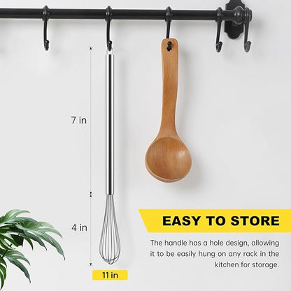 NileHome Mini Whisks Stainless Steel Whisk 11" Kitchen Small Wisk Balloon Wire Tiny Whisks for Cooking, Whisking, Blending, Beating, Stirring - Image 2