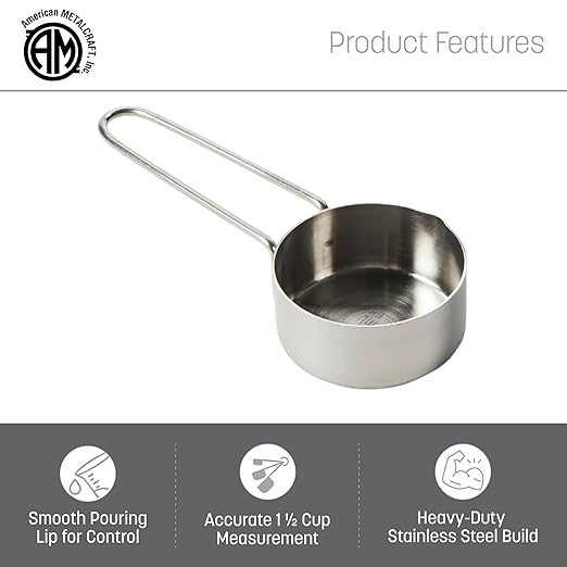 American Metalcraft 1-1/2 Cup Stainless Steel Measuring Cup,Silver - Image 3