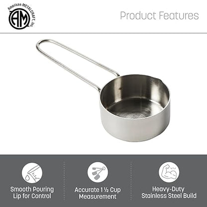 American Metalcraft 1-1/2 Cup Stainless Steel Measuring Cup,Silver - Image 3