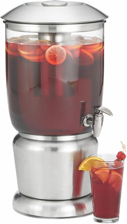 TableCraft 75 Upscale 2.5 Gallon Drink Dispenser with Fruit Infuser & Stand, Tritan & Brushed Stainless Steel, Cold Beverage Dispenser for Catering and Home Use by TableCraft