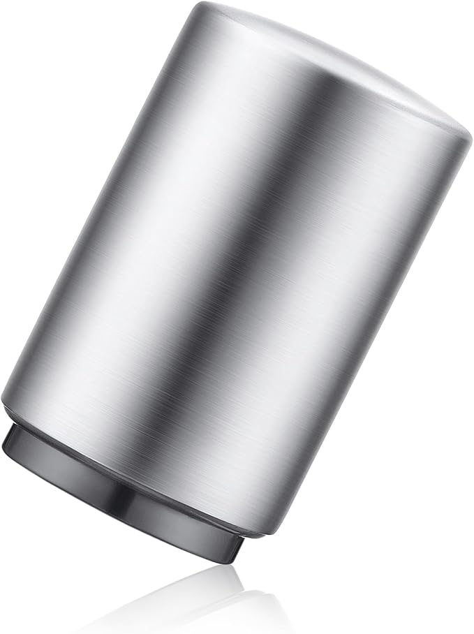 Premium Beer Bottle Opener (Silver), 1 PC Stainless Steel Automatic Push Down No Damage Quick to Open Small Portable Bottle Cap Openers for Home Bars Picnic Camping Hiking by Swaytail