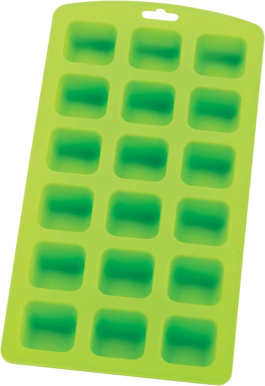 HIC Kitchen Silicone 18-Hole Ice Tray, Non-Stick, Makes 18 Square Cubes