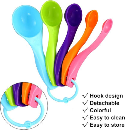 Frienda 20 Pieces Colorful Plastic Measuring Cup Spoons for Kitchen Cooking Baking Dry and Liquid Ingredients - Image 5