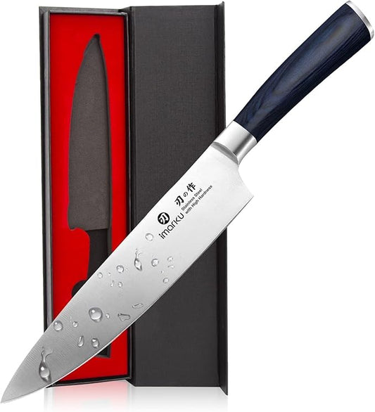 imarku Chef Knife - 8 Inch Pro Kitchen Knife, High Carbon Stainless Steel Japanese Knife, Chef's Knives with Ergonomic Handle, Ultra Sharp Knife, Gifts for Men and women,Blue Handle Gyutou Knives by imarku