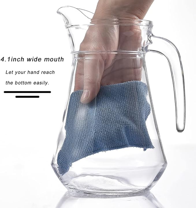 SOUJOY 2 Pack Plastic Pitcher, 68Oz Clear Iced Water Jug with Lid and Handle, Heat Resistant BPA-Free Tea Pitcher for Lemonade, Juice, Milk, Cold or Hot Beverage - Image 4
