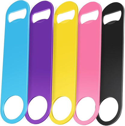 WEGAZ-5 Pack 7 Inches Large Colorful Beer Bottle Openers，Stainless Steel ﻿ by WEGAZ