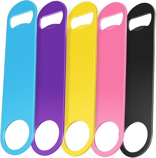 WEGAZ-5 Pack 7 Inches Large Colorful Beer Bottle Openers，Stainless Steel ﻿ by WEGAZ