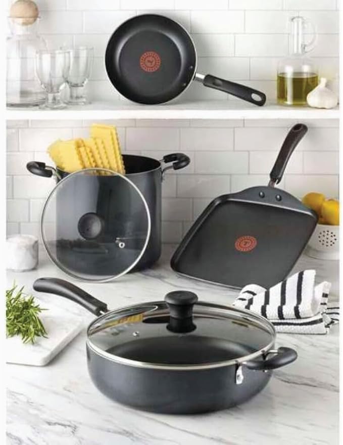 T-Fal Specialty Nonstick Saute Pan with Glass Lid 5 Quart, Oven Broiler Safe 350F, Cookware, Deep Frying Pan with Handle, Skillet, Kitchen, Pots and Pans, Dishwasher Safe, Black - Image 5