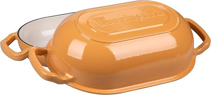 VORRINGARD Enameled Cast Iron Sourdough Bread Oven, Dutch Oven, Loaf Cast Iron Bread Pan for Homemade Bread Baking, Meatloaf Pan with Lid, 5QT, Yellow - Image 4