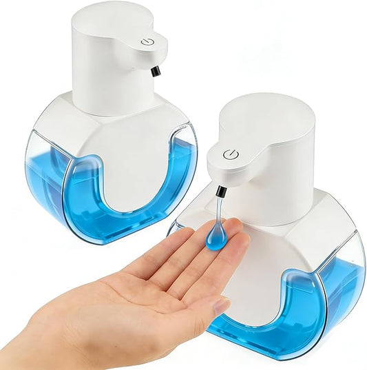 2Pack Automatic Soap Dispenser Touchless,Rechargeable Liquid Soap Dispenser,15oz/420ml Smart Hand Soap Dispensers,4-Level Adjustable,Wall Mount for Bathroom Kitchen Dish Soap,Hands-Free(White) by Unknown