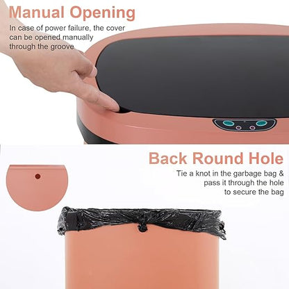 FDW Garbage Can 13 Gallon 50 Liter Kitchen Trash Can for Bathroom Bedroom Home Office Automatic Touch Free High-Capacity with Lid Waste Bin - Image 5