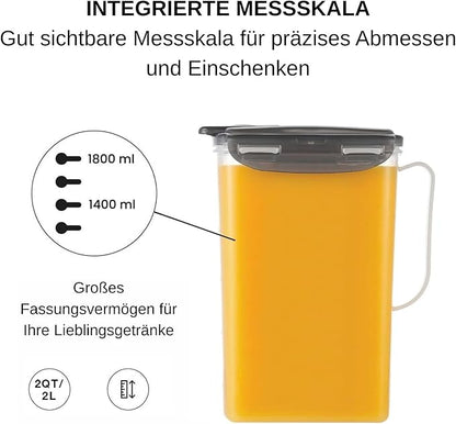 LocknLock Aqua Fridge Door Water Jug | Clear Pitcher | BPA Free Plastic Pitcher with Lid | 2 Quart Pitcher with Lid for Water, Juice, Tea & More Beverages, Gray - Image 7