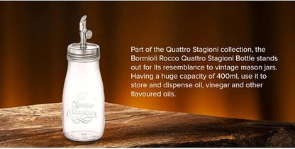 Bormioli Rocco Quattro Stagioni, 13.5 Oz Olive Oil Dispensers with Weighted Pourer, Durable Glass, Made in Italy - Image 6