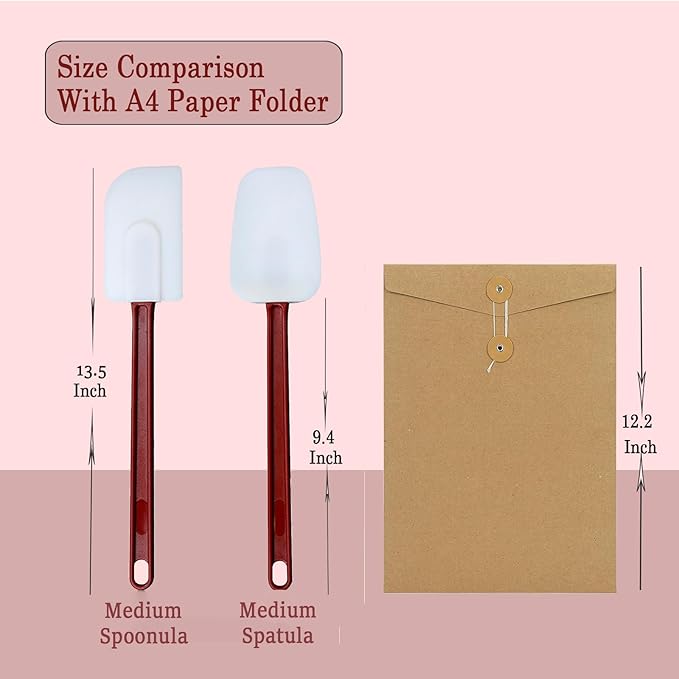 14 INCH Silicone Spatulas Heat Resistant Heavy Duty Rubber Spatulas Commercial Spatulas Set for Kitchen Use Silicone Cooking Utensils Sets of 2 - Image 5