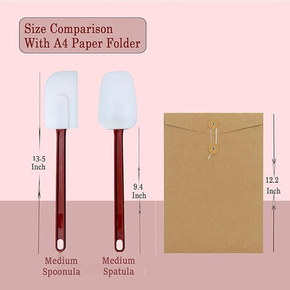 14 INCH Silicone Spatulas Heat Resistant Heavy Duty Rubber Spatulas Commercial Spatulas Set for Kitchen Use Silicone Cooking Utensils Sets of 2 - Image 5