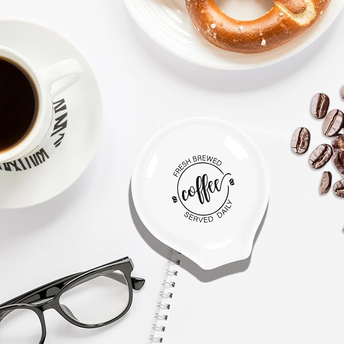 Funny Coffee Spoon Holder-Coffee Spoon Rest-Cafe Bar Station Accessories-Fresh Brewed Sign