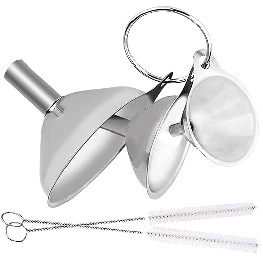 Metal Stainless Steel Funnel, Large Medium Small Funnel Set of 3, Food Grade Mini Funnels for Kitchen Use Filling Bottles Flask Cooking, 2 Brushes YLYL - Image 7