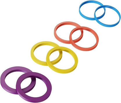 Rolling Pin Guide Rings(1/16”to 5/16''), Multicolored Flexible Silicone Spacer Bands, Reusable 8 Piece Set Baking Accessories to Precise Thickness Dough for Pizza, Cookies,Pies, Pastries, Pasta