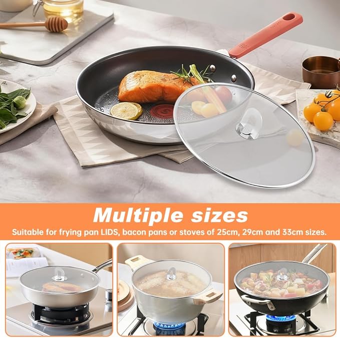 Splatter Screen for Frying Pan, 3 Pack (13/11.5/10 in) Stainless Steel Extra-Fine Mesh Grease Splatter Guard with Fold-Flat Knob, Dishwasher Safe - Image 5