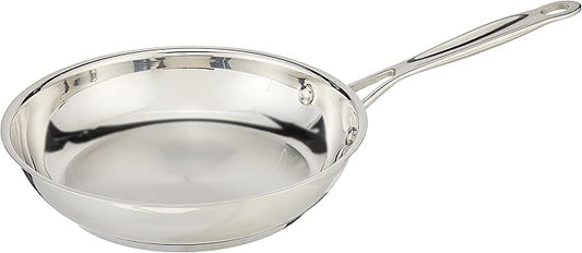 Cuisinart 8-Inch Open Skillet, Stainless Steel Skillet, Large Kitchen Pan, Dishwasher Safe, Compatible with Induction, Electric, Gas Cooktops, Oven Safe Saucepan, Cool Grip Handles by Cuisinart