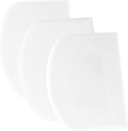 SURDOCA Dough Scraper Bench Scraper - 3P 10.6x6.7" Plastic Flexible Bowl Scraper, Sharp Edge & Angles Cake Scraper. Non-Slip Bakeware Decorating Tools Sculpting & Modeling Tools - Pure White by SURDOCA