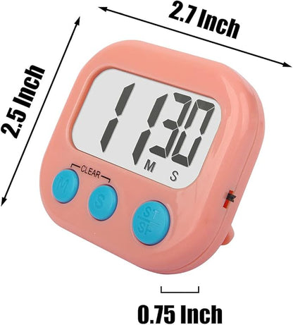 12 Pack Digital Kitchen Timers for Cooking Magnetic Timer for Cooking Loud Alarm Pink - Image 3