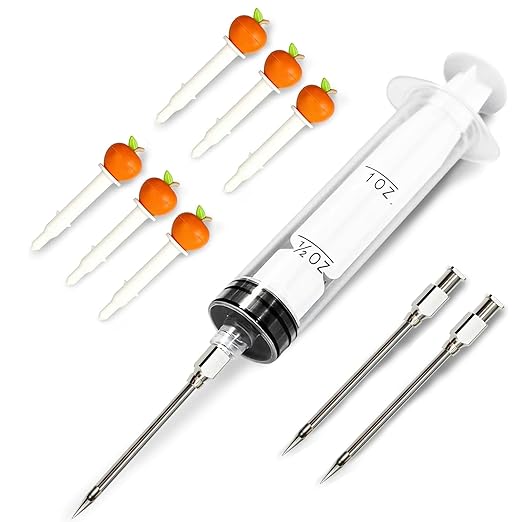 CloudHand Meat Turkey Pop Up Timer & Flavor Injector Set, Turkey Thermometer Disposable Chicken Beef Cooking Meat Thermometers & Timers, Pops at 175°F–180°F Pack of 6