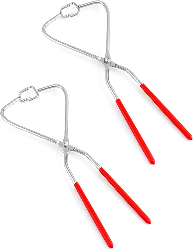 QWORK Sculpture Dipping Tong, 2 Pack Stainless Steel Clay Sculpture Tongs Glazing Tools, Pottery Clay Sculpture Tool Pliers for Clay Modeling Sculpturing