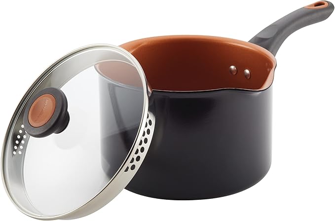 Farberware Glide Nonstick Sauce Pan/Saucepan with Straining and Lid, 3 Quart, (Black) - Image 8