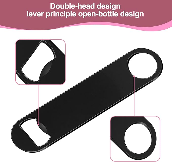 WEGAZ-15 Pack 7inch Black Stainless Steel Flat Beer Bottle Opener,Stainless Steel - Image 5