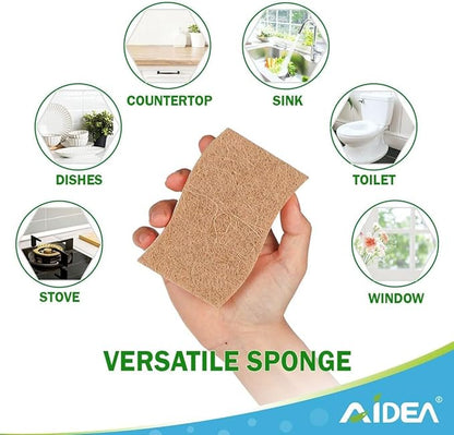 AIDEA Sponges Non Scratch, 6Count, Natural Sponge for Non Stick Cookware, Sponges Kitchen, Cellulose Scrub Sponge for Dishes, Cleaning Power for Kitchen, Bathroom, Household - Image 5