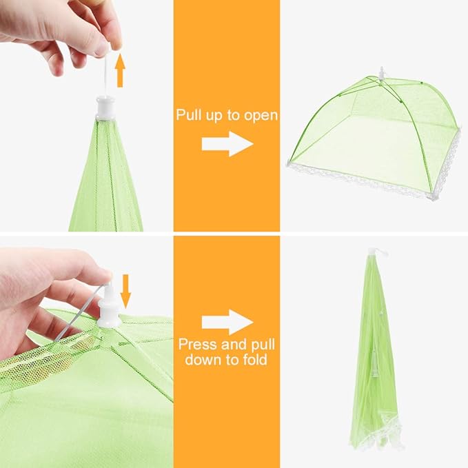 Pop-Up Mesh Screen Tent Umbrella, SPANLA 8 Pack Colored Food Cover Net for Outdoors, Screen Tents, Parties Picnics, BBQs, Reusable and Collapsible,17 Inches - Image 4