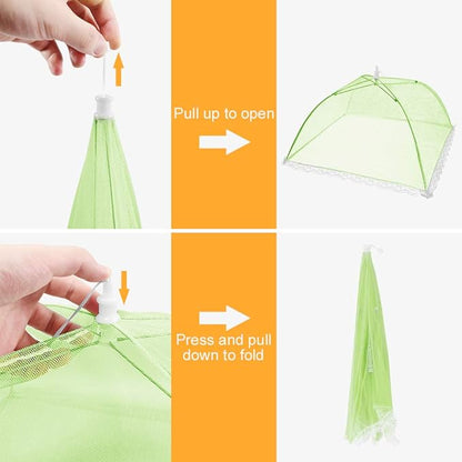 Pop-Up Mesh Screen Tent Umbrella, SPANLA 8 Pack Colored Food Cover Net for Outdoors, Screen Tents, Parties Picnics, BBQs, Reusable and Collapsible,17 Inches - Image 4