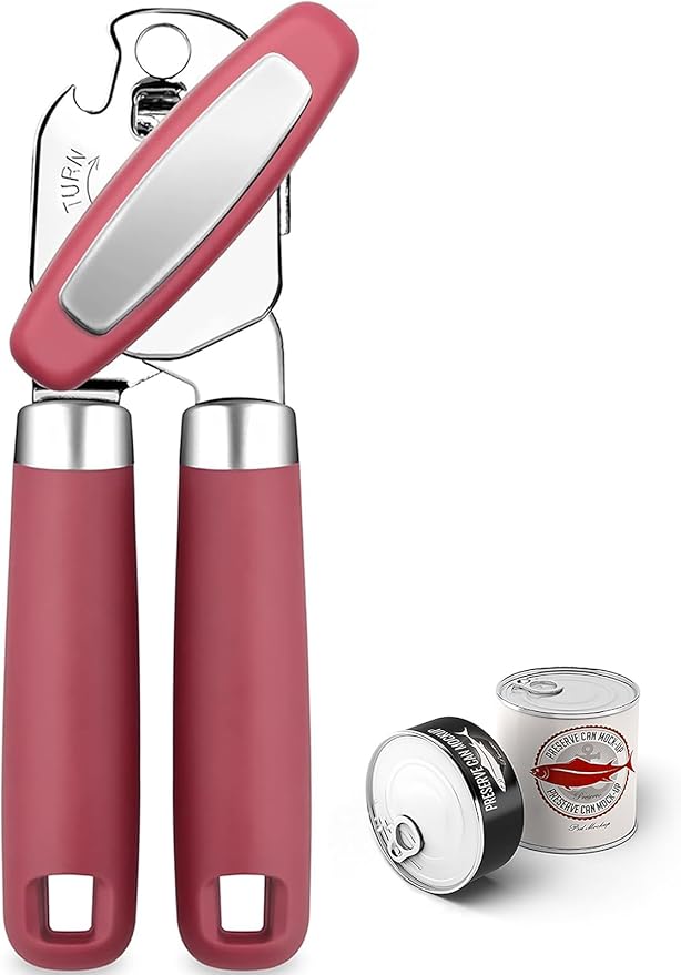 Can Opener,Professional 3-In-1 Multifunctional Manual Can Openers Bottle Opener,Kitchen Durable Stainless Steel Heavy Duty Can Opener Smooth Edge for Kitchen Seniors Friendly by OUTWAY