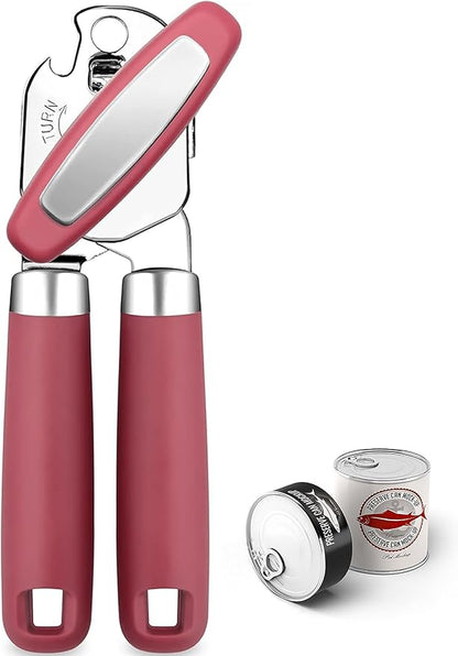 Can Opener,Professional 3-In-1 Multifunctional Manual Can Openers Bottle Opener,Kitchen Durable Stainless Steel Heavy Duty Can Opener Smooth Edge for Kitchen Seniors Friendly by OUTWAY