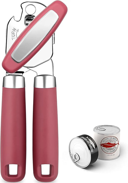 Can Opener,Professional 3-In-1 Multifunctional Manual Can Openers Bottle Opener,Kitchen Durable Stainless Steel Heavy Duty Can Opener Smooth Edge for Kitchen Seniors Friendly by OUTWAY
